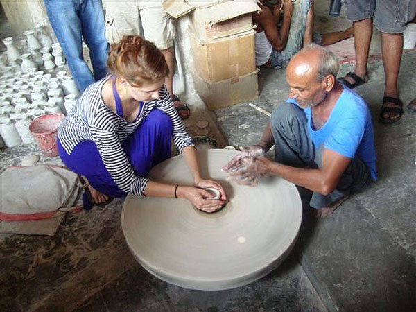 Learning age old pottery