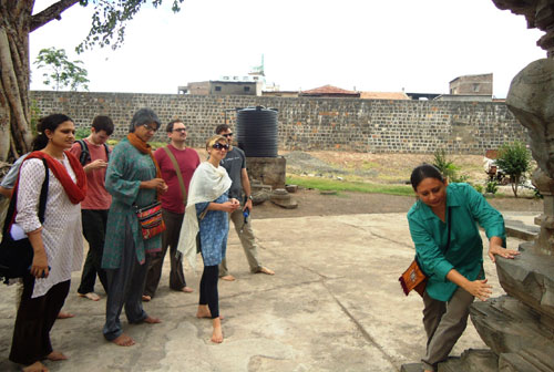 Sanskrit students at a field trip